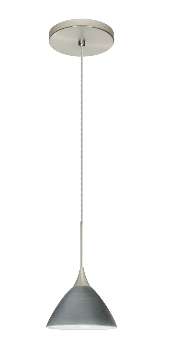 Besa 1XT-1743TN-SN One Light Pendant, Satin Nickel