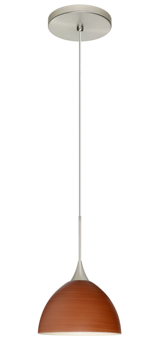 Besa 1XT-4679CH-SN One Light Pendant, Satin Nickel