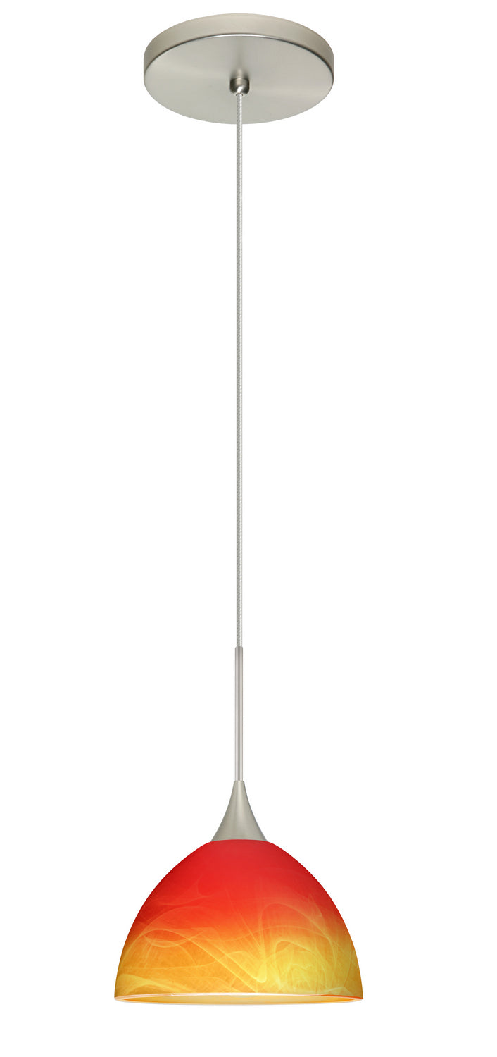 Besa 1XT-4679SL-SN One Light Pendant, Satin Nickel
