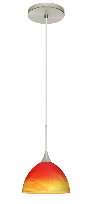Besa 1XT-4679SL-SN One Light Pendant, Satin Nickel