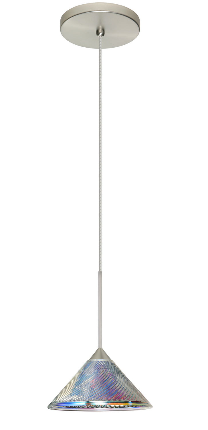 Besa 1XT-550493-SN One Light Pendant, Satin Nickel