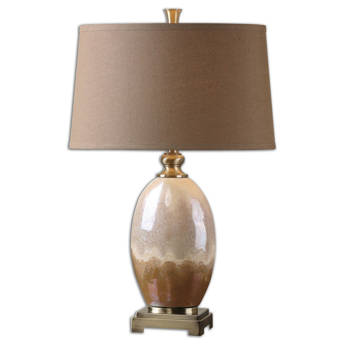 Uttermost 26156 One Light Table Lamp, Brushed Antiqued Gold