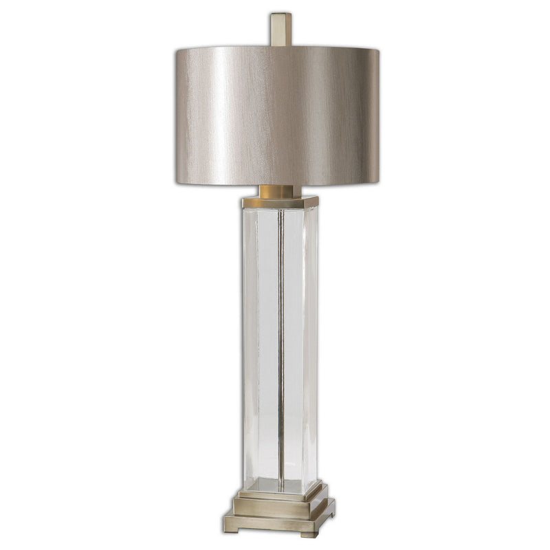 Uttermost 26160-1 One Light Table Lamp, Brushed Champagne