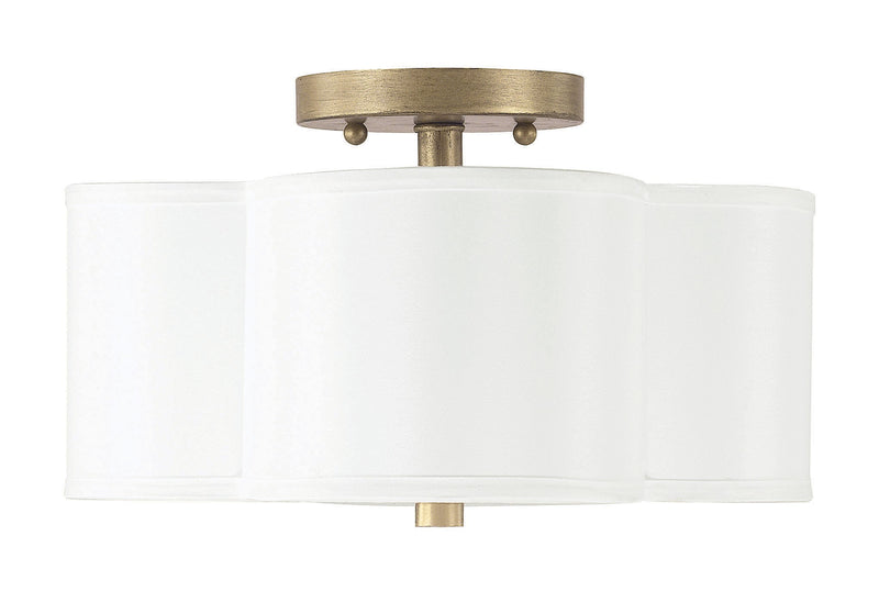 Capital Lighting 4452BG-557 Two Light Semi Flush Mount, Brushed Gold