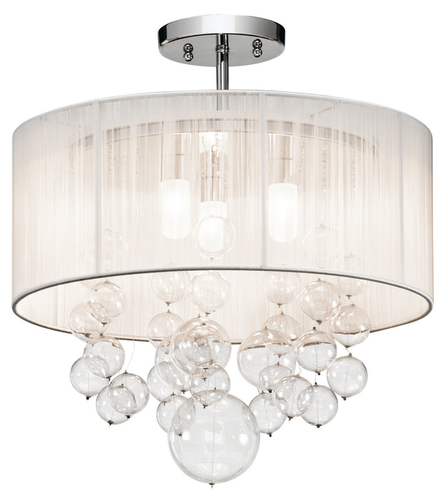 Kichler 83227 Three Light Semi Flush Mount, Chrome