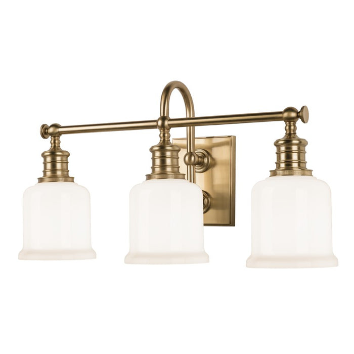 Hudson Valley 1973-AGB Three Light Bath Bracket, Aged Brass