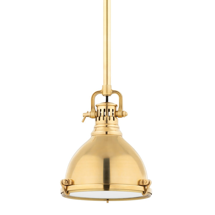 Hudson Valley 2210-AGB One Light Pendant, Aged Brass