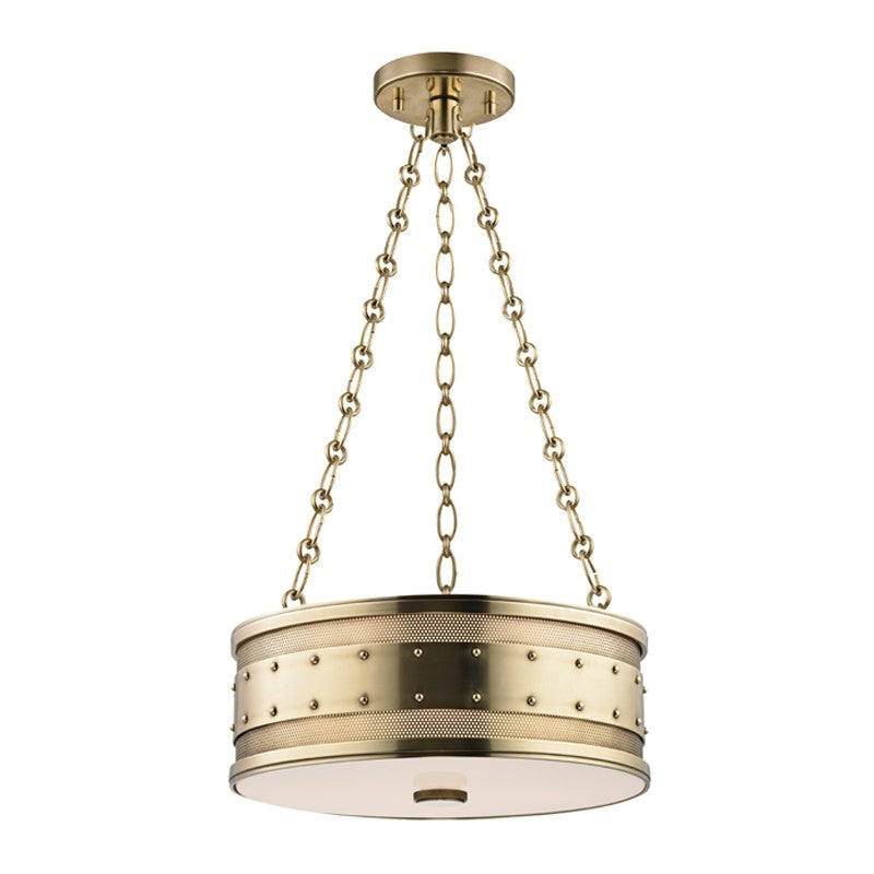Hudson Valley 2216-AGB Three Light Pendant, Aged Brass