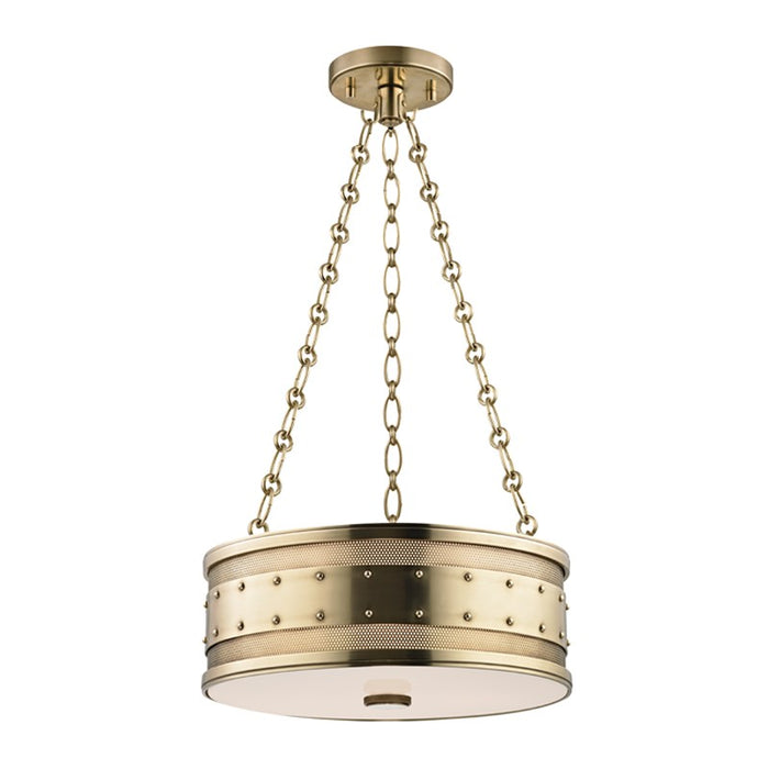 Hudson Valley 2216-AGB Three Light Pendant, Aged Brass