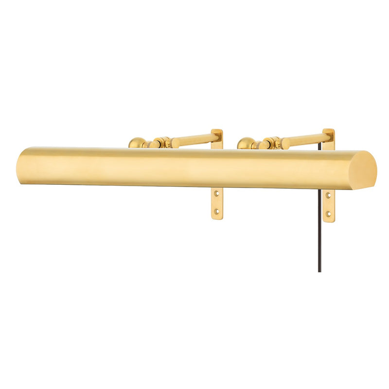 Hudson Valley 2424-AGB Three Light Picture Light With Plug, Aged Brass