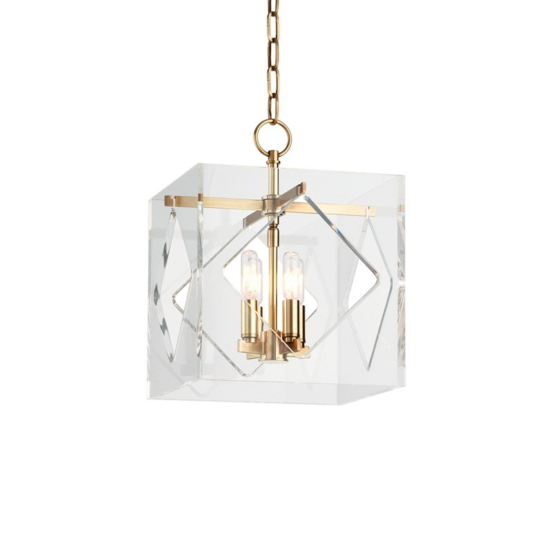 Hudson Valley 5912-AGB Four Light Lantern, Aged Brass