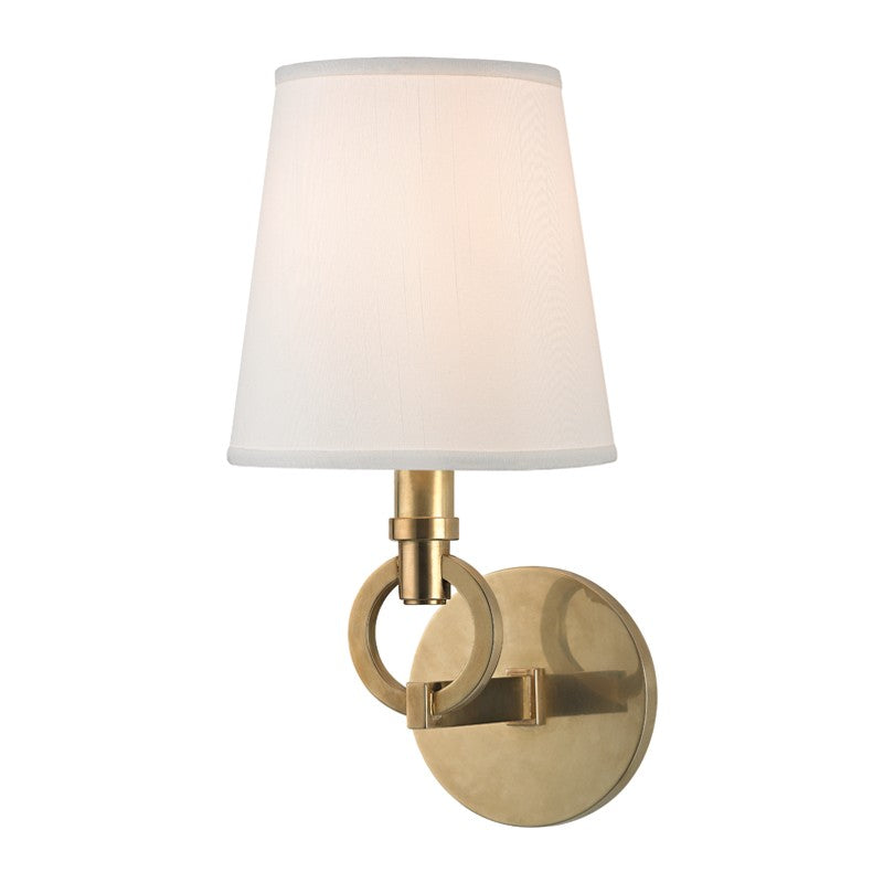 Hudson Valley 611-AGB One Light Wall Sconce, Aged Brass