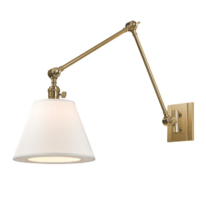 Hudson Valley 6234-AGB One Light Swing Arm Wall Sconce, Aged Brass