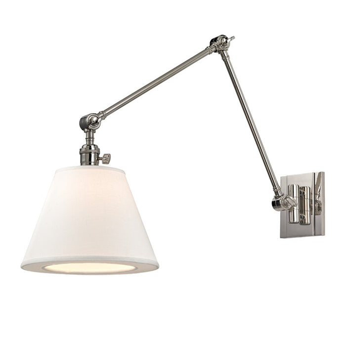 Hudson Valley 6234-PN One Light Swing Arm Wall Sconce, Polished Nickel