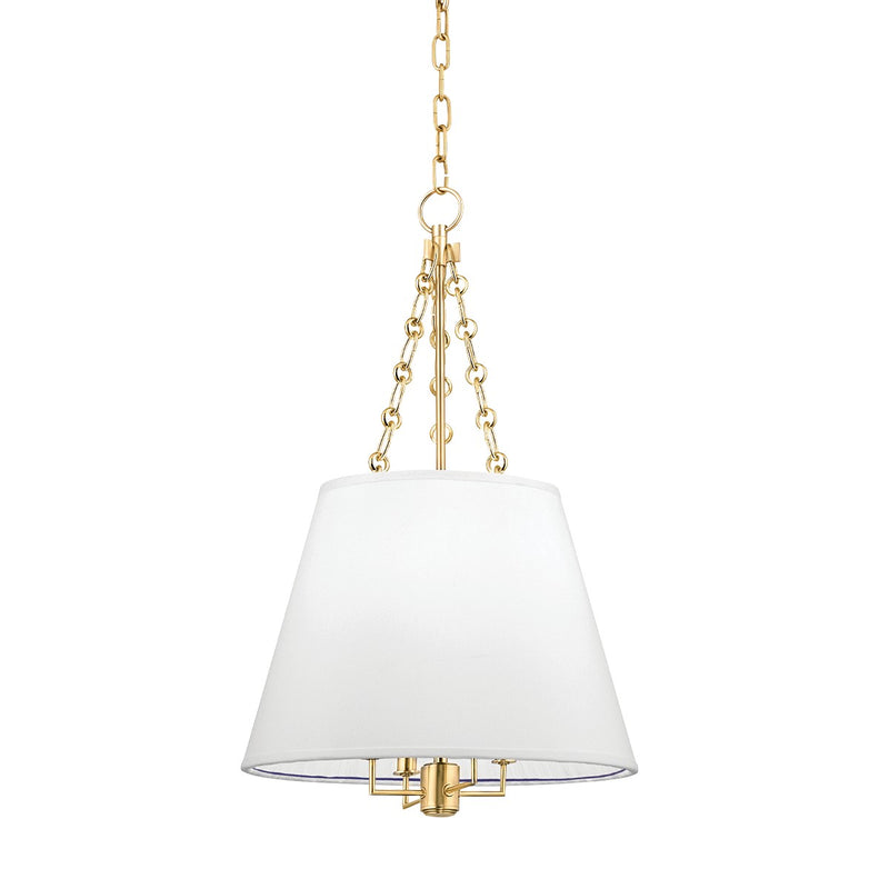 Hudson Valley 6415-AGB Four Light Pendant, Aged Brass