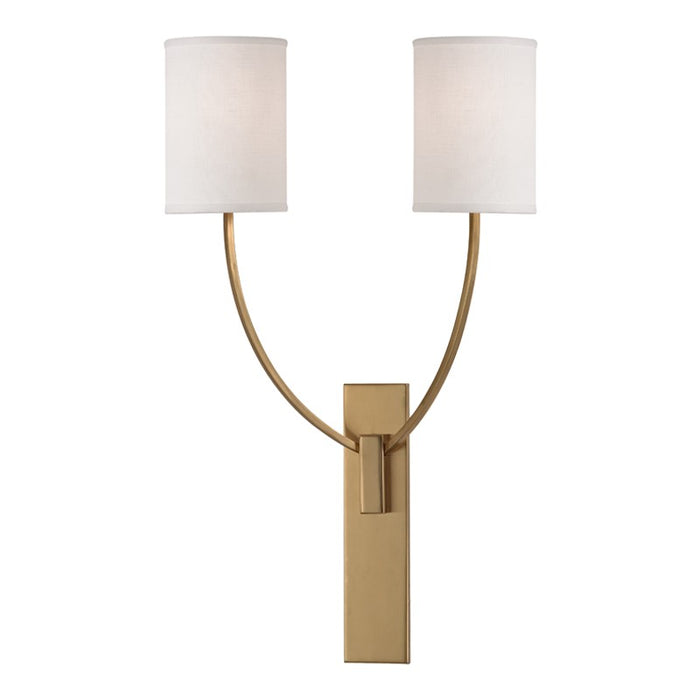 Hudson Valley 732-AGB Two Light Wall Sconce, Aged Brass