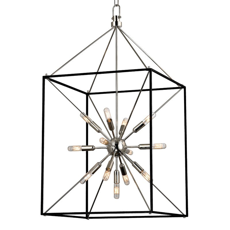 Hudson Valley 8920-PN 13 Light Lantern, Polished Nickel/Black