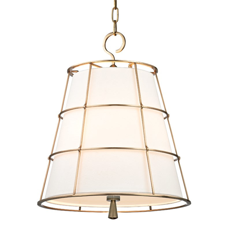Hudson Valley 9818-AGB Three Light Pendant, Aged Brass