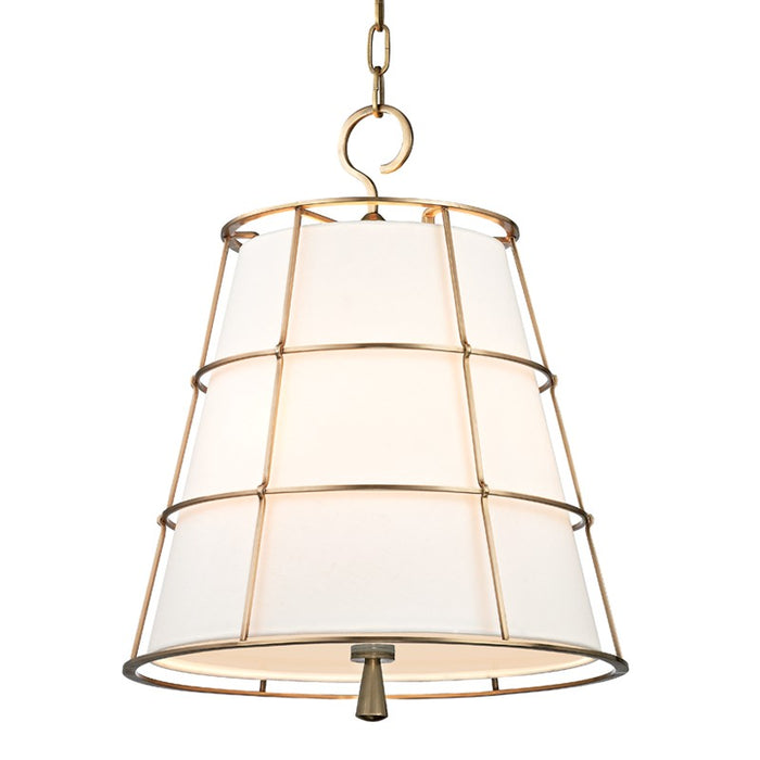 Hudson Valley 9818-AGB Three Light Pendant, Aged Brass