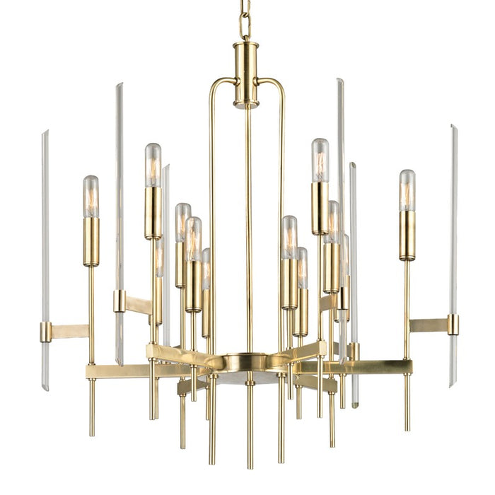 Hudson Valley 9912-AGB 12 Light Chandelier, Aged Brass