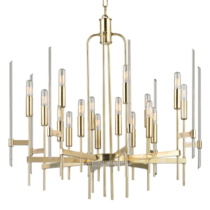 Hudson Valley 9916-AGB 16 Light Chandelier, Aged Brass