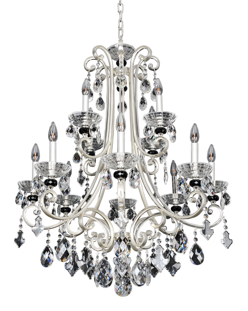 Allegri 023952-017-FR001 12 Light Chandelier, Two Tone Silver