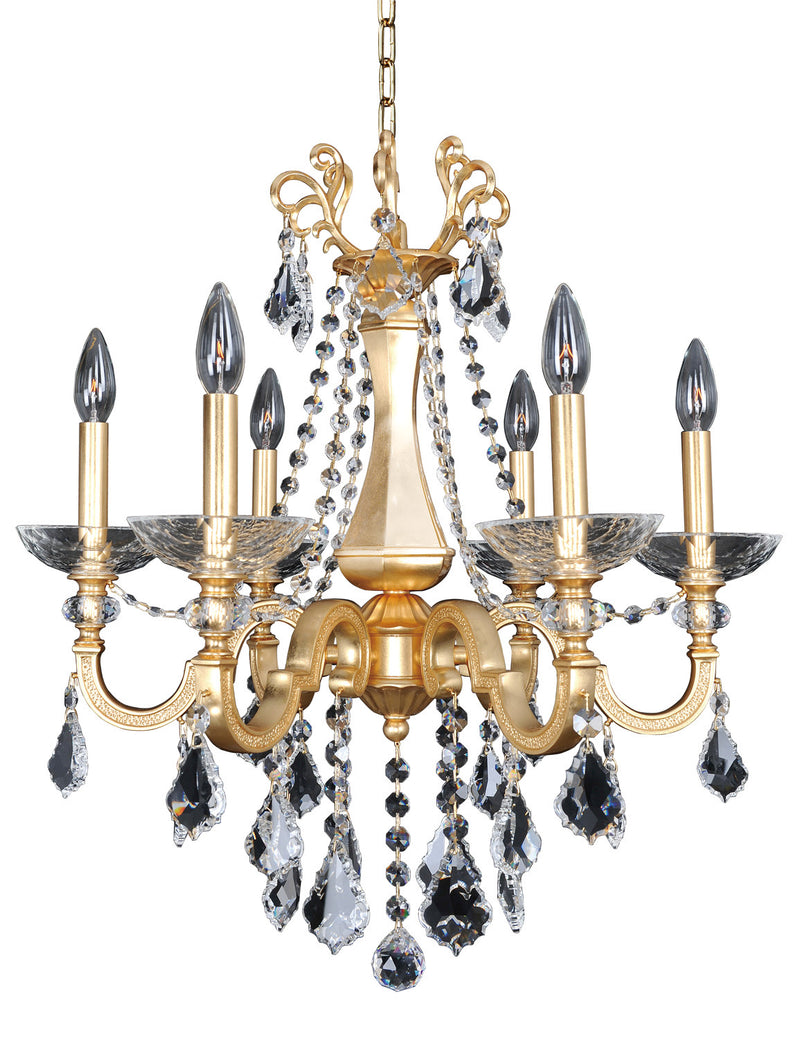 Allegri 025450-011-FR001 Six Light Chandelier, French Gold