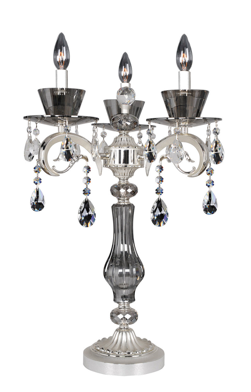 Allegri 10094-017-FR001 Three Light Table Lamp, Silver