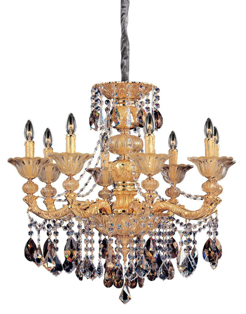 Allegri 10498-016-FR000 Eight Light Chandelier, Two Tone Gold - 24K
