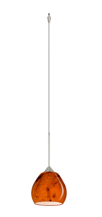 Besa XP-5605HB-SN One Light Pendant, Satin Nickel