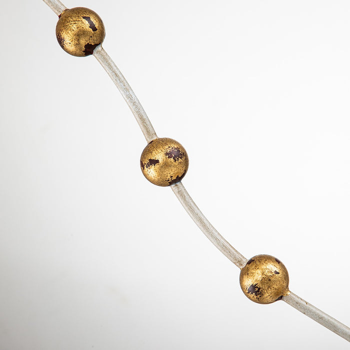 Lucas + McKearn CS1060L Candlestick Holder, Gold Leaf W/Cut-Glass Crystals