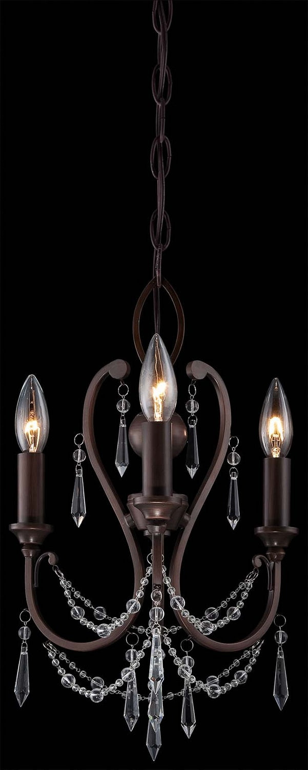 Minka-Lavery 3138-284 Three Light Mini Chandelier, Vintage Bronze