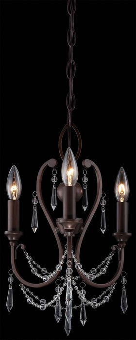 Minka-Lavery 3138-284 Three Light Mini Chandelier, Vintage Bronze