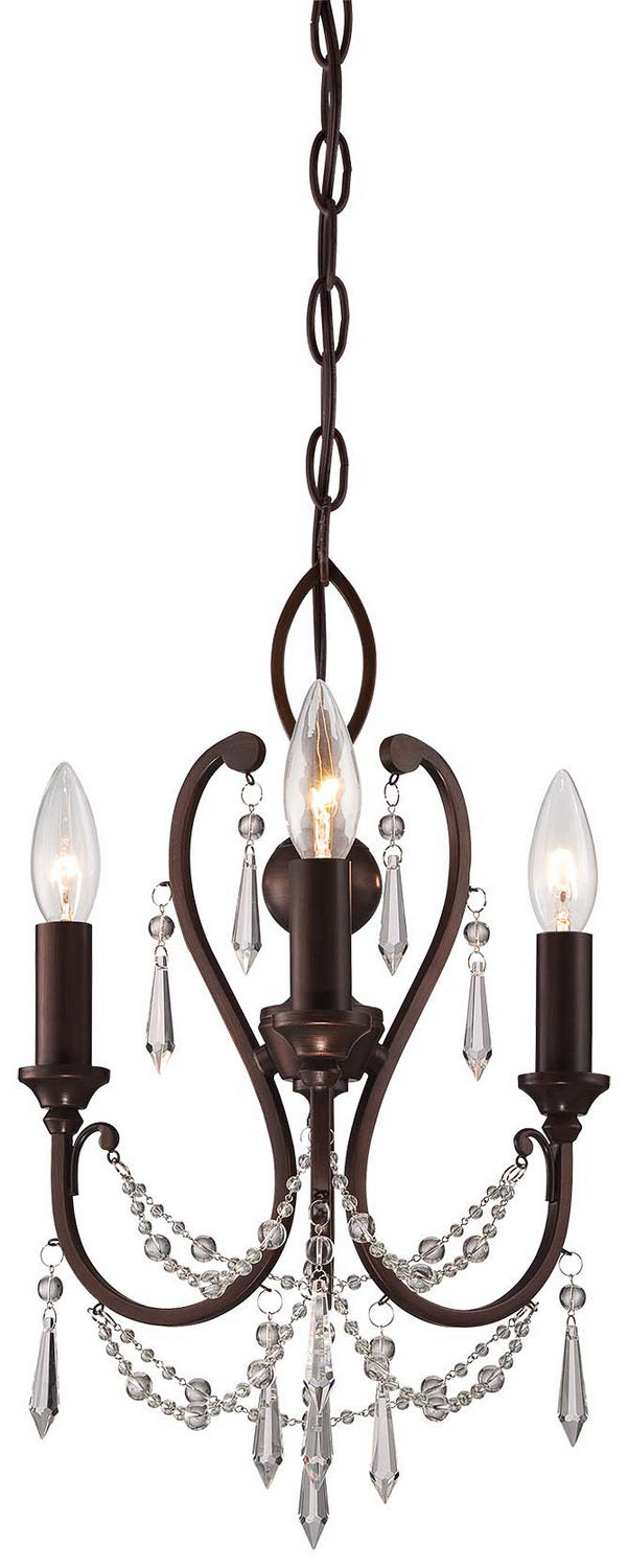 Minka-Lavery 3138-284 Three Light Mini Chandelier, Vintage Bronze