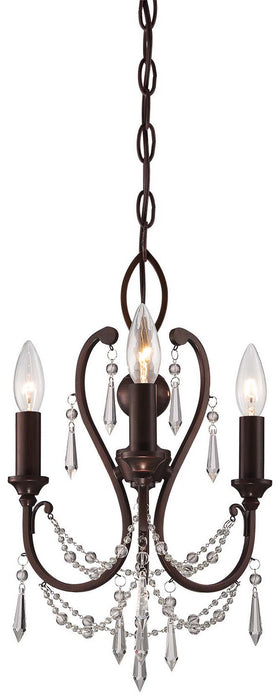 Minka-Lavery 3138-284 Three Light Mini Chandelier, Vintage Bronze