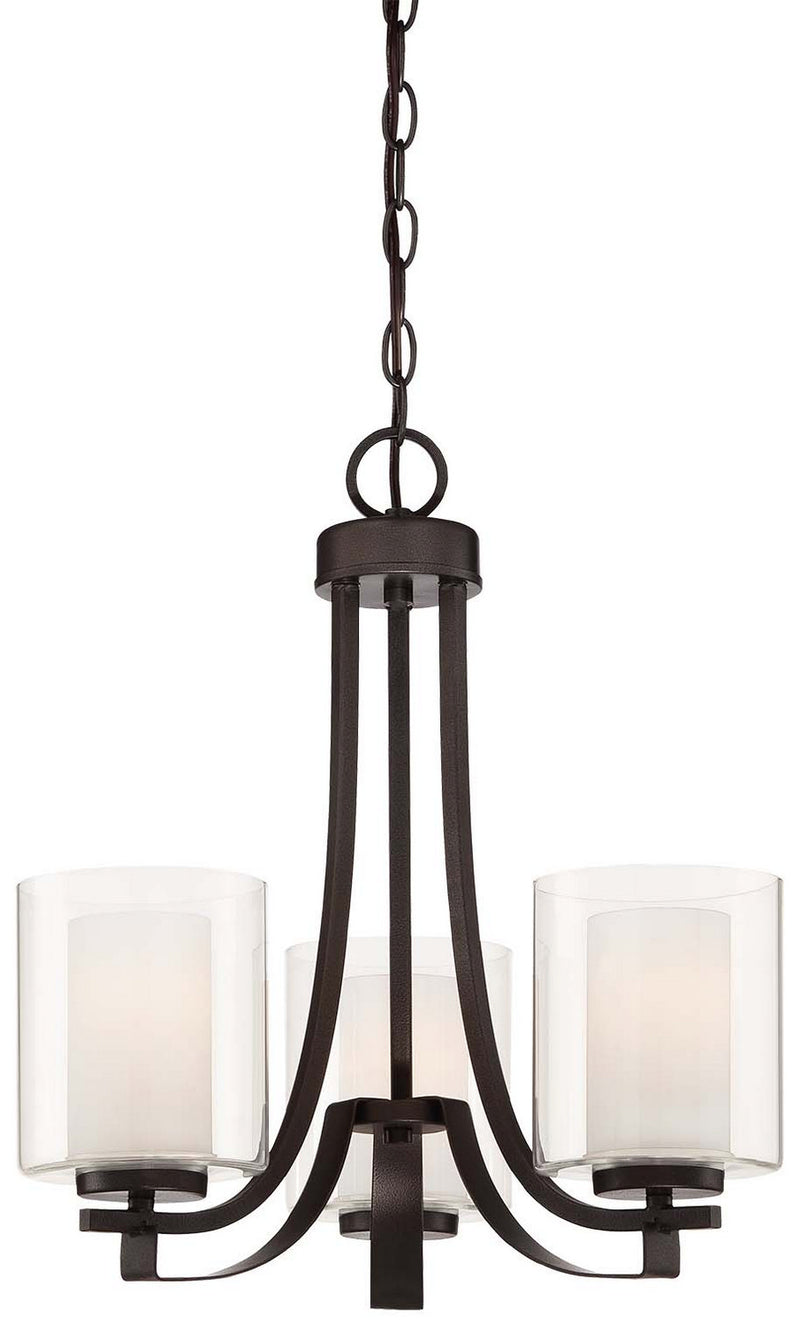 Minka-Lavery 4103-172 Three Light Chandelier, Smoked Iron