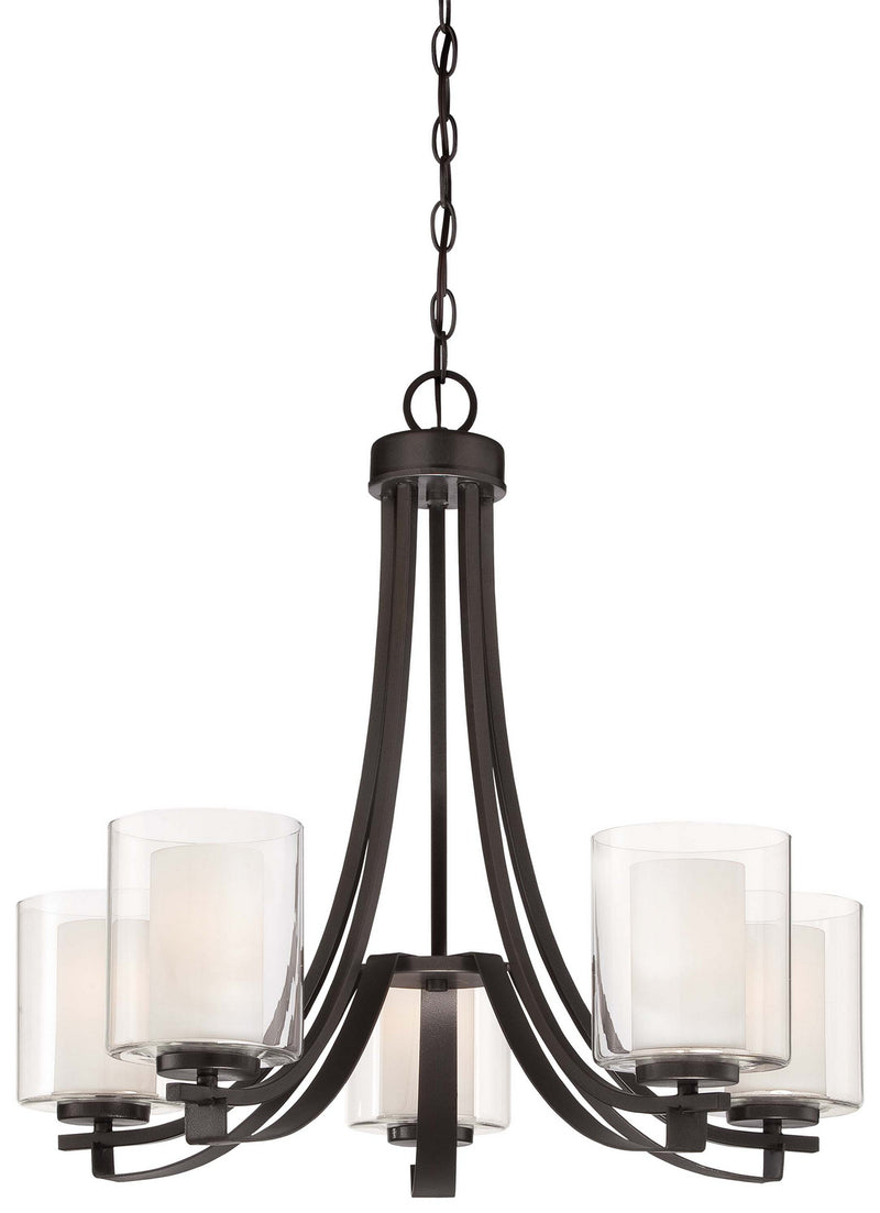 Minka-Lavery 4105-172 Five Light Chandelier, Smoked Iron