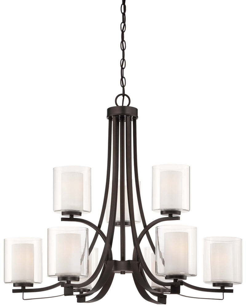 Minka-Lavery 4109-172 Nine Light Chandelier, Smoked Iron