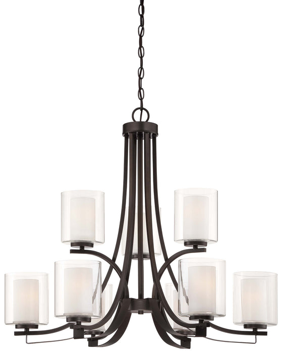 Minka-Lavery 4109-172 Nine Light Chandelier, Smoked Iron