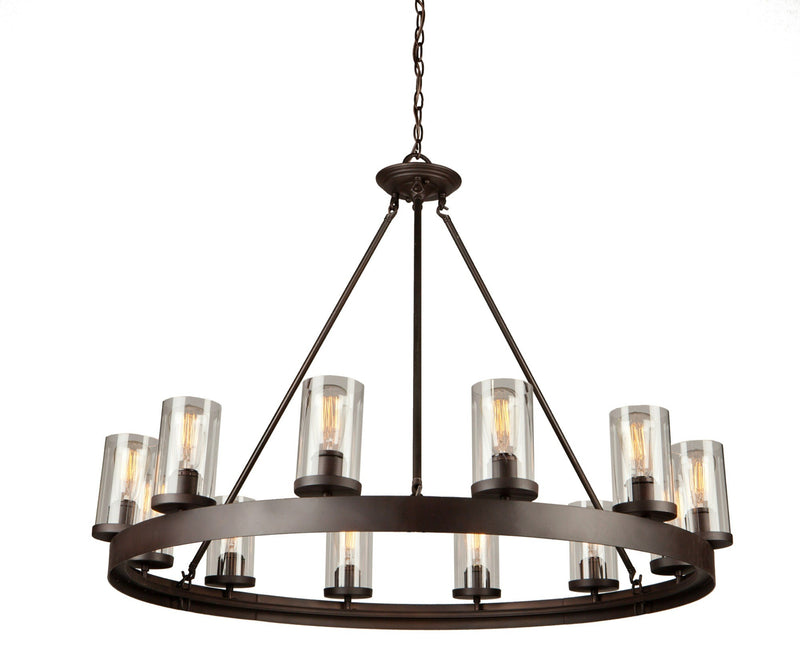 Artcraft AC10002 12 Light Chandelier, Oil Rubbed Bronze