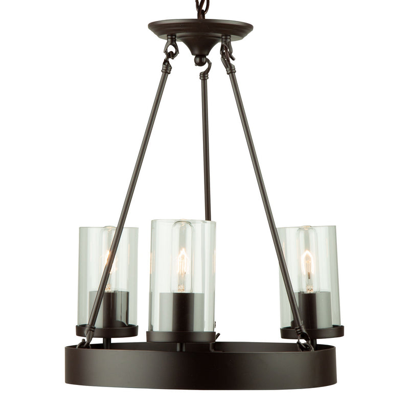 Artcraft AC10003 Three Light Chandelier, Oil Rubbed Bronze