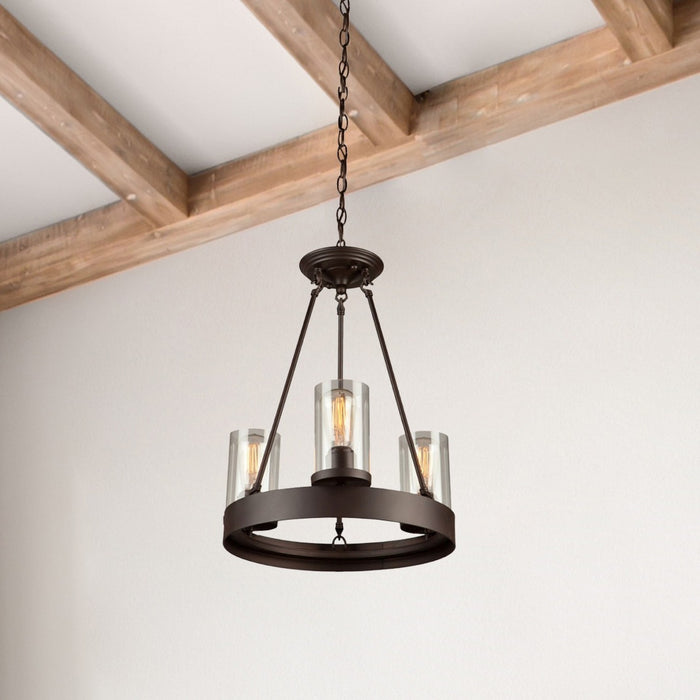 Artcraft AC10003 Three Light Chandelier, Oil Rubbed Bronze