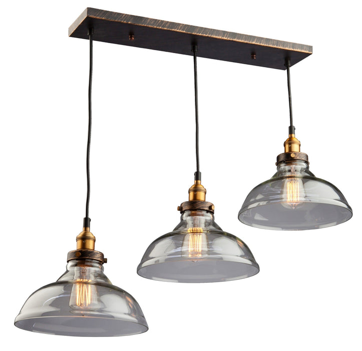 Artcraft AC10170 Three Light Pendant, Bronze & Copper