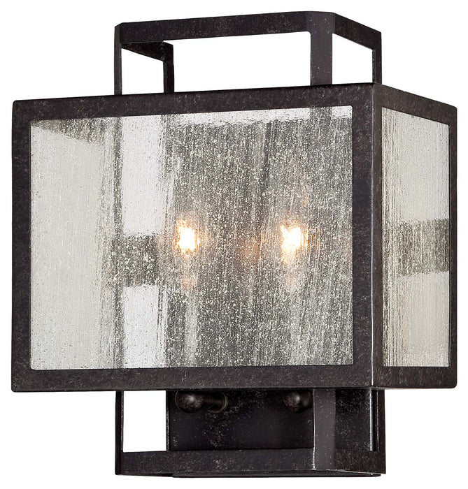 Minka-Lavery 4870-283 Two Light Wall Sconce, Aged Charcoal