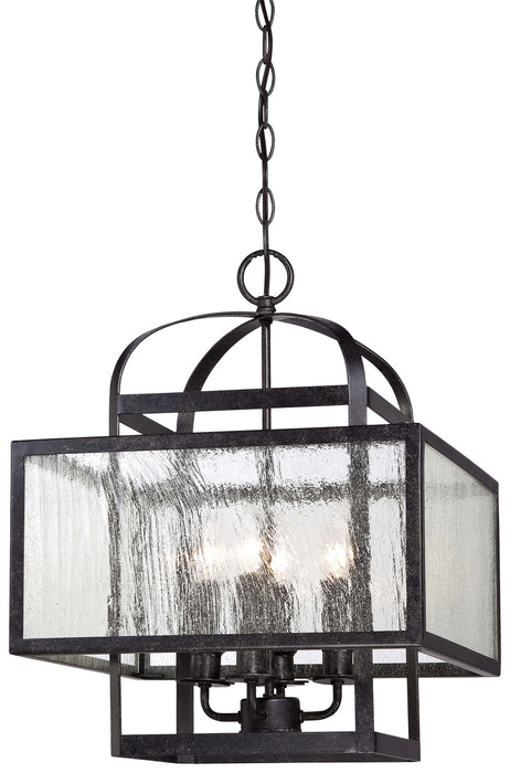 Minka-Lavery 4875-283 Four Light Mini Chandelier, Aged Charcoal