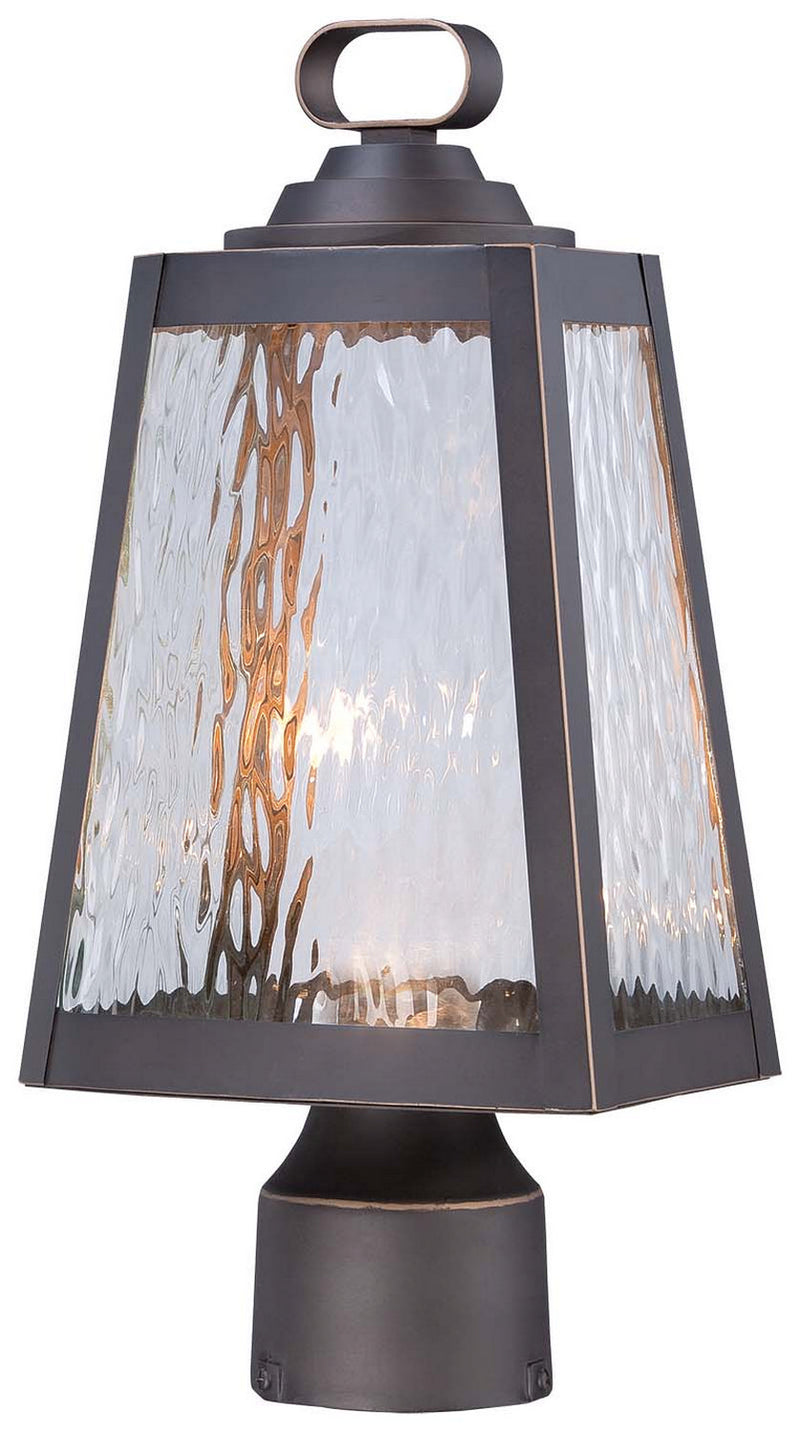 Minka-Lavery 73106-143C-L LED Outdoor Post Mount, Oil Rubbed Bronze W/ Gold Highlights