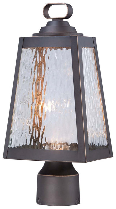 Minka-Lavery 73106-143C-L LED Outdoor Post Mount, Oil Rubbed Bronze W/ Gold Highlights