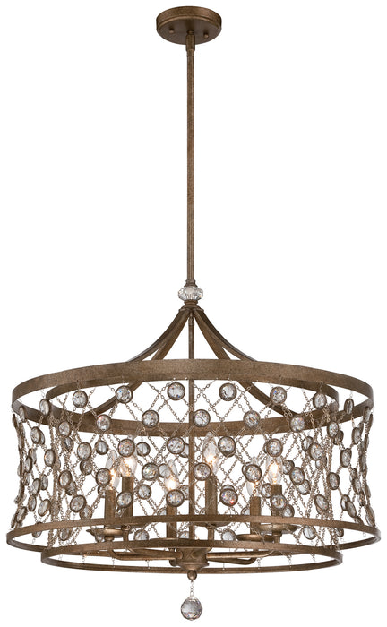 Metropolitan N6587-272 Six Light Pendant, Arcadian Gold