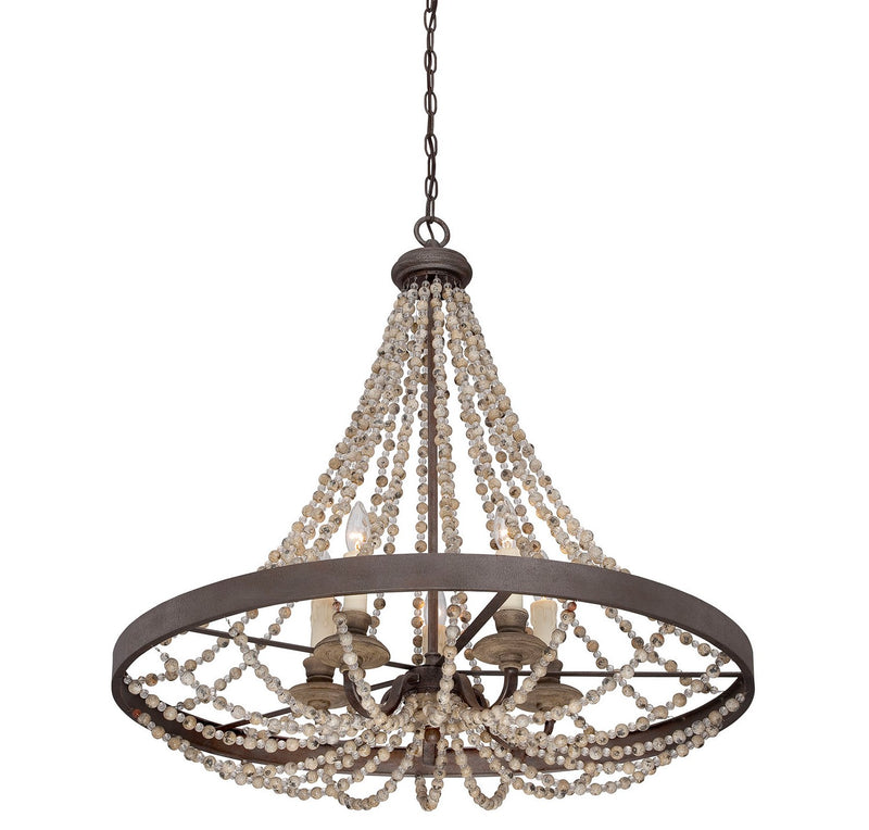 Savoy House 7-7406-5-39 Five Light Pendant, Fossil Stone