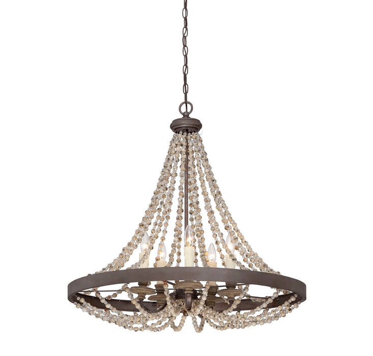 Savoy House 7-7406-5-39 Five Light Pendant, Fossil Stone